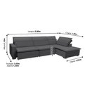 Ver imagem 2 de Sofá Istambul 3.80x1.90m Retrátil e Reclinável com Chaise - Chumbo