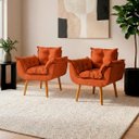 Ver imagem 1 de Kit 2 Poltronas Decorativas Reforçadas para Sala Alice para Recepção Manicure Escritório Suede