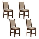 Ver imagem 1 de Kit 4 Cadeiras de Jantar MDF Clara Marrom/Amêndoa/Savana