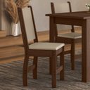 Ver imagem 2 de Kit 4 Cadeiras de Jantar MDF Clara Marrom/Amêndoa/Savana