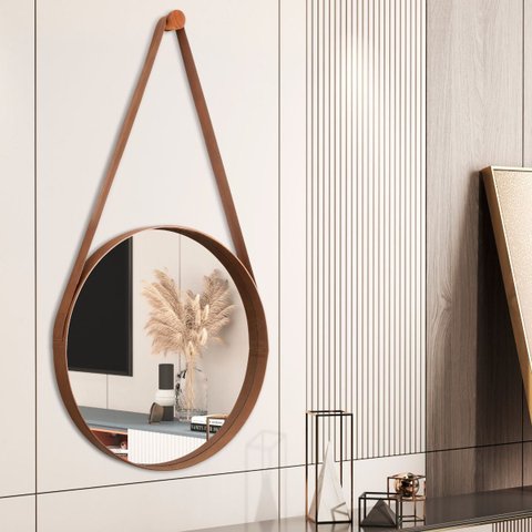 Espelho 80 cm com Alça Castanho