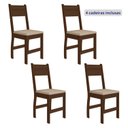 Ver imagem 1 de Kit 4 Cadeiras de Jantar MDF Milano Marrom/Amendoa/Savana