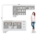 Ver imagem 4 de Cozinha Modulada Henn Americana 5 Peças (2aéreos+2balcões+1complemento) S/pia Cz131 Branco-henn