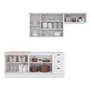 Ver imagem 3 de Cozinha Modulada Henn Americana 5 Peças (2aéreos+2balcões+1complemento) S/pia Cz131 Branco-henn