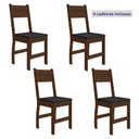 Ver imagem 1 de Kit 4 Cadeiras de Jantar MDF Milano Marrom/Amendoa/Preto