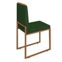Ver imagem 4 de Conjunto Quatro Cadeiras Sala Jantar Barcelona Base Bronze:verde