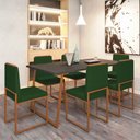Ver imagem 2 de Conjunto Quatro Cadeiras Sala Jantar Barcelona Base Bronze:verde