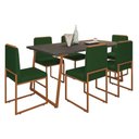 Ver imagem 3 de Conjunto Quatro Cadeiras Sala Jantar Barcelona Base Bronze:verde
