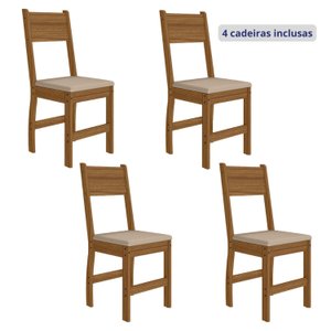 Kit 4 Cadeiras de Jantar MDF Milano