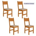 Ver imagem 1 de Kit 4 Cadeiras de Jantar MDF Milano Laranja/Freijó/Savana
