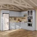 Ver imagem 1 de Cozinha Completa Planejada 100% MDF 12 Peças com Tampo CabeCasa MadeiraOriginals Azul Marselha
