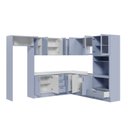 Ver imagem 7 de Cozinha Modulada 12 Peças com Tampo e Cristaleira e Kit Lat Marselha CabeCasa MadeiraOriginals Azul/Sereno
