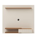 Ver imagem 3 de Painel para TV até 55 Polegadas MDF 135cmx120cm Porta e Suporte Monza Bege Cinamomo/Off White