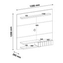 Ver imagem 4 de Painel para TV até 55 Polegadas MDF 135cmx120cm Porta e Suporte Monza Bege Cinamomo/Off White
