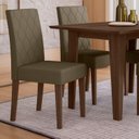 Ver imagem 3 de Kit 6 Cadeiras de Jantar Estofadas Lisa Pés MDF Linea Marrom/Amêndoa/Capuccino