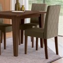 Ver mais imagens de Kit 6 Cadeiras de Jantar Estofadas Lisa Pés MDF Linea Marrom/Amêndoa/Capuccino