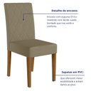 Ver imagem 6 de Kit 6 Cadeiras de Jantar Estofadas Lisa Pés MDF Linea Bege/Carvalho