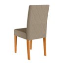 Ver imagem 2 de Kit 6 Cadeiras de Jantar Estofadas Lisa Pés MDF Linea Bege/Freijó