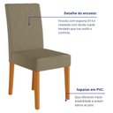 Ver imagem 6 de Kit 6 Cadeiras de Jantar Estofadas Lisa Pés MDF Linea Bege/Freijó