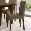 Ver mais imagens de Kit 6 Cadeiras Estofadas Lisa e Pés MDF Josi Marrom/Amêndoa/Capuccino