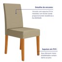 Ver imagem 6 de Kit 6 Cadeiras Estofadas Lisa e Pés MDF Josi Bege/Freijó
