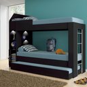 Ver imagem 1 de Beliche Ditália Cama Auxiliar com kit luz CM-15 COR:preto