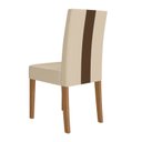 Ver imagem 2 de Kit 6 Cadeiras de Jantar Estofadas Lisa Courvin Pés MDF Linea Bege/Carvalho/Marfim