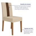 Ver imagem 6 de Kit 6 Cadeiras de Jantar Estofadas Lisa Courvin Pés MDF Linea Bege/Carvalho/Marfim