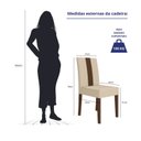 Ver imagem 4 de Kit 6 Cadeiras de Jantar Estofadas Lisa Courvin Pés MDF Linea Bege/Amendoa/Marfim
