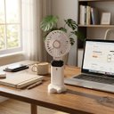 Ver imagem 2 de Mini Ventilador Portátil de Mão e Mesa 5 Velocidades Cordão