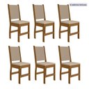 Ver imagem 1 de Kit 6 Cadeiras de Jantar MDF Clara Laranja/Carvalho/Savana