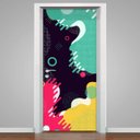Ver imagem 1 de Adesivo Para Porta Abstrato Colorido- 83X210Cm