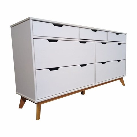 Cômoda Roupeiro Imperatriz 8 Gavetas Cor Castanho/off White Imperatriz