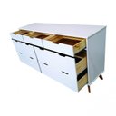 Ver imagem 2 de Cômoda Roupeiro Imperatriz 8 Gavetas Cor Castanho/off White Imperatriz