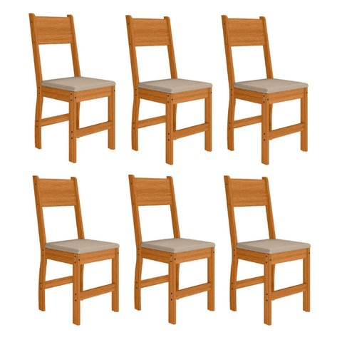 Kit 6 Cadeiras de Jantar MDF Milano
