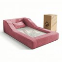 Ver imagem 1 de Cama Montessoriana Infantil Noah 100% Espuma com Colchão Bouclê Rosa - Abmaza