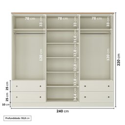 Guarda-roupa Casal 6 Portas 4 Gavetas Ananda Cabecasa Madeiramadeira - 2