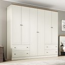 Ver imagem 1 de Guarda-Roupa Casal 6 Portas 4 Gavetas Ananda CabeCasa MadeiraOriginals Bege/Offwhite