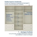 Ver mais imagens de Guarda-Roupa Casal 6 Portas 4 Gavetas Ananda CabeCasa MadeiraOriginals Bege/Offwhite