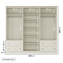Ver imagem 3 de Guarda-Roupa Casal 6 Portas 4 Gavetas Ananda CabeCasa MadeiraOriginals Bege/Offwhite