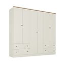 Ver imagem 2 de Guarda-Roupa Casal 6 Portas 4 Gavetas Ananda CabeCasa MadeiraOriginals Bege/Offwhite