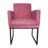 Kit 02 Poltronas Klara Base Ferro Preto Suede - Estopar Kit Klara Base Preta Suede Rosa - 4
