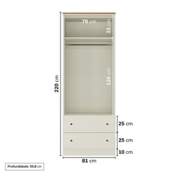 Guarda-roupa Casal 2 Portas 2 Gavetas Ananda Cabecasa Madeiramadeira - 2