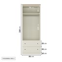 Ver imagem 2 de Guarda-Roupa Solteiro 2 Portas 2 Gavetas Ananda CabeCasa MadeiraOriginals Bege/Offwhite