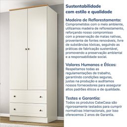 Guarda-roupa Casal 2 Portas 2 Gavetas Ananda Cabecasa Madeiramadeira - 13