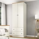Ver imagem 1 de Guarda-Roupa Solteiro 2 Portas 2 Gavetas Ananda CabeCasa MadeiraOriginals Bege/Offwhite