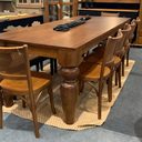 Ver imagem 2 de Mesa de Jantar Colonial Torneada Roma 240x100 - Imbuia Glazer