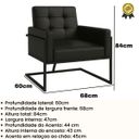 Ver imagem 2 de Poltrona Base de Ferro Reforçado para Recepção Clinica Tecido Corano Luxo Estrutura Reforçada