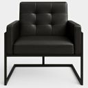 Ver imagem 4 de Poltrona Base de Ferro Reforçado para Recepção Clinica Tecido Corano Luxo Estrutura Reforçada