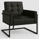 Ver imagem 1 de Poltrona Base de Ferro Reforçado para Recepção Clinica Tecido Corano Luxo Estrutura Reforçada